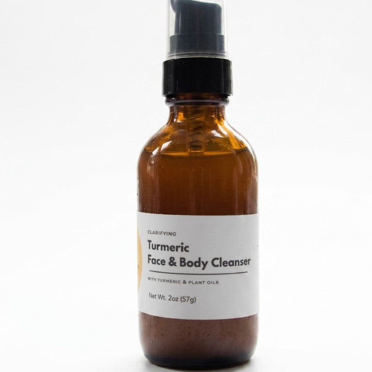 Natural turmeric face and body cleanser designed to cleanse, brighten, and nourish all skin types.