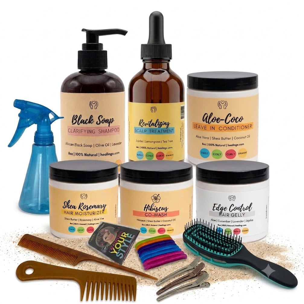 Curlfriend Bundle displayed as a full wash day system for textured hair hydration, repair, and styling control
