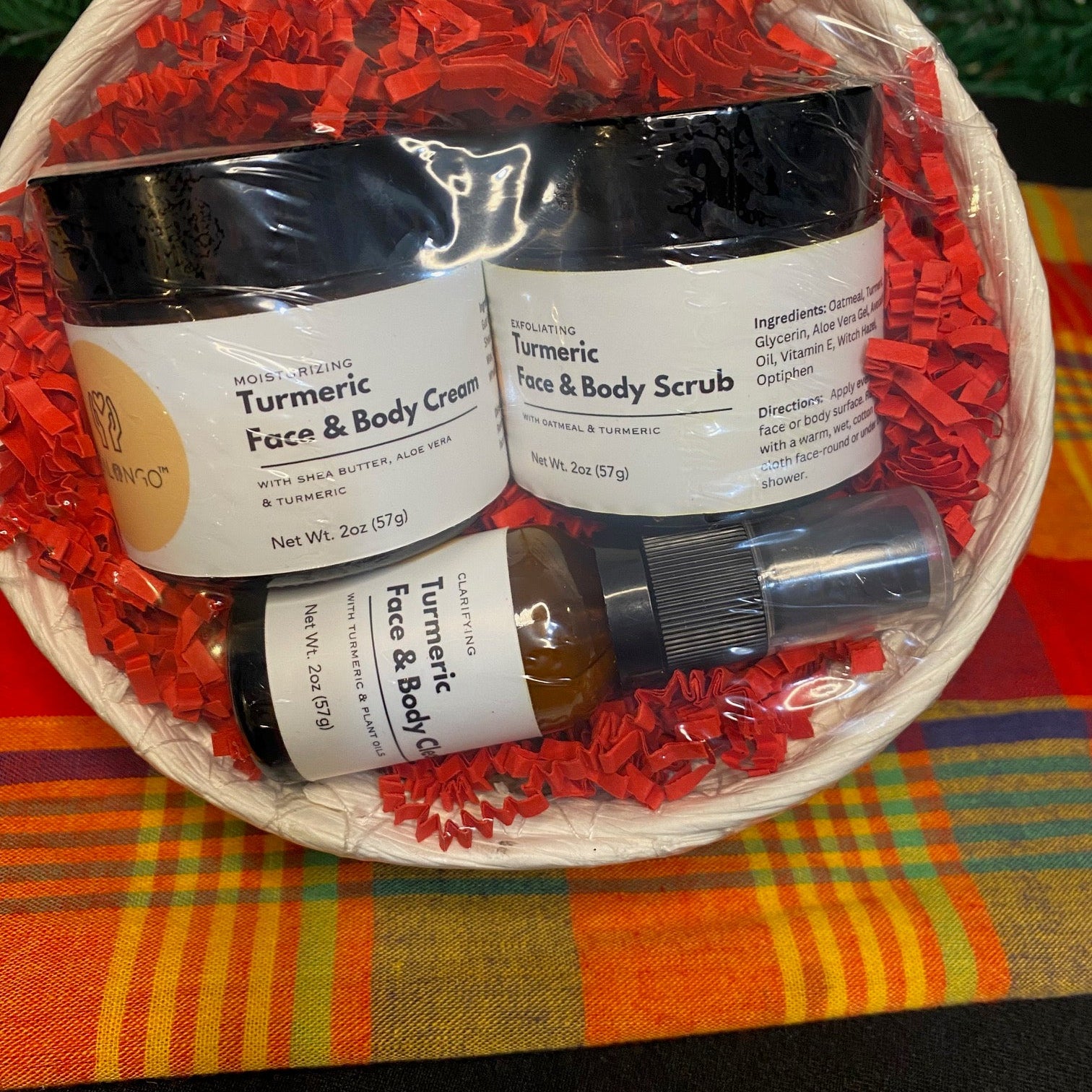 Healngo Turmeric Face and Body Collection with cleanser, scrub, and cream for glowing skin