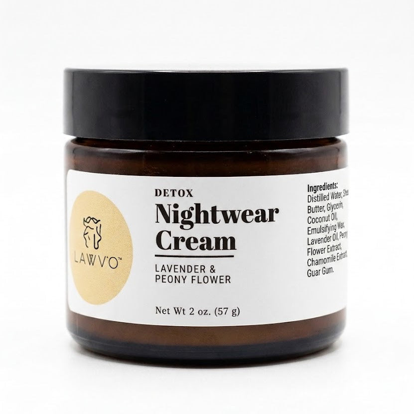 Detoxifying skincare night cream designed to restore moisture and improve skin texture