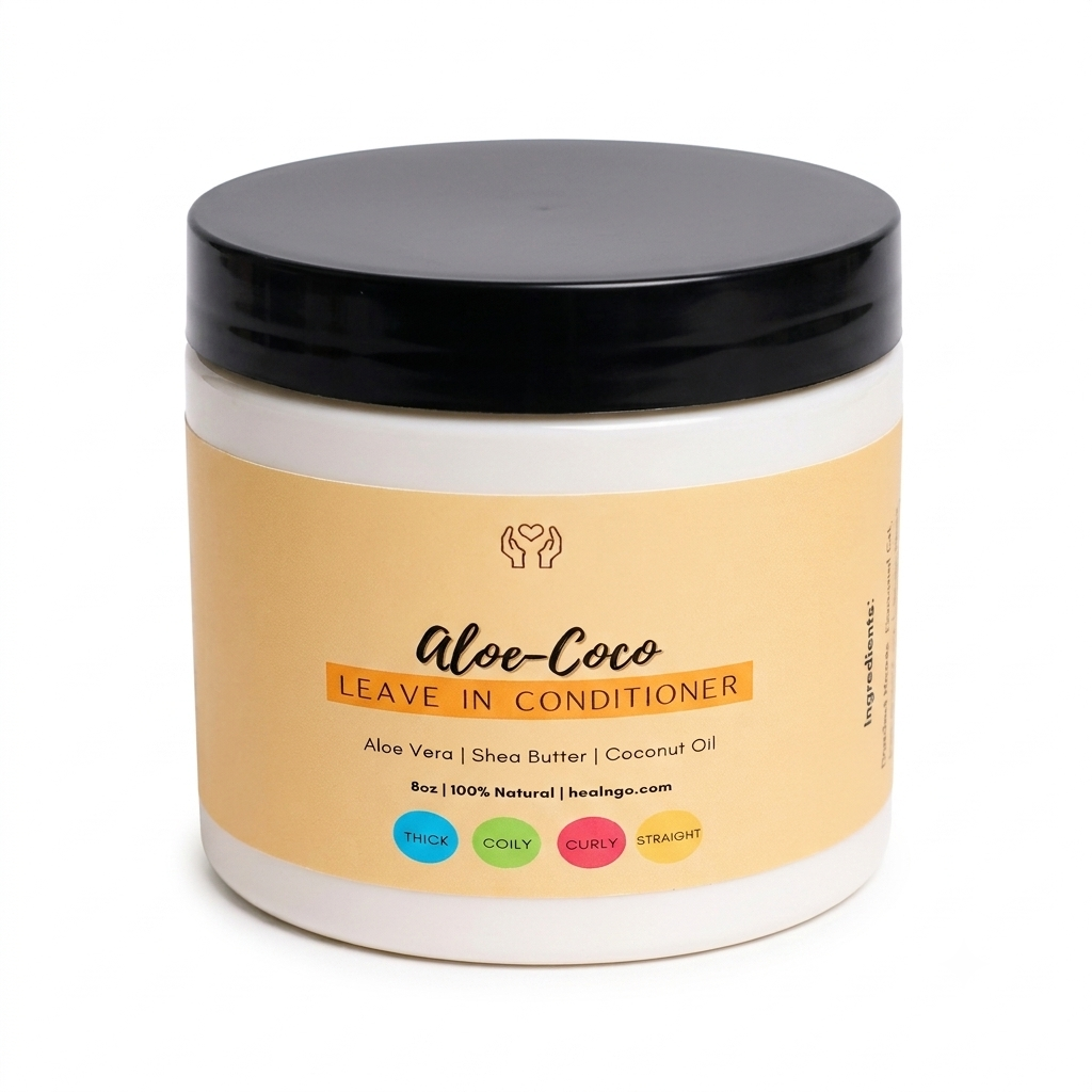 Lightweight aloe and coconut leave-in conditioner for curly, coily, and transitioning hair types