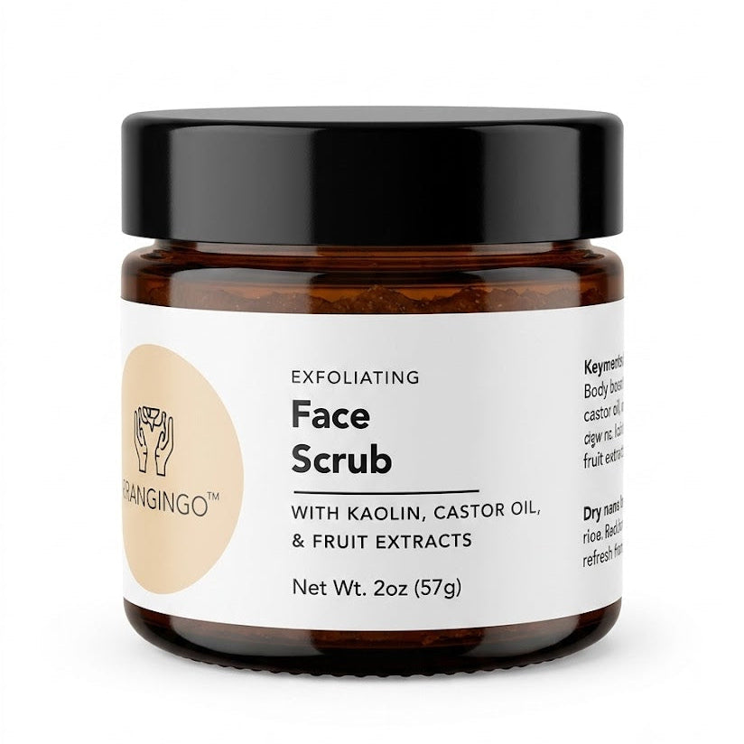 Exfoliating face scrub with kaolin clay and bentonite clay for deep pore cleansing and smooth skin texture