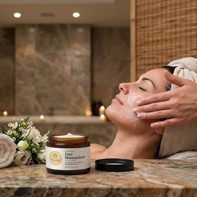 Botanical face moisturizer designed to calm, hydrate, and support a healthy skin barrier