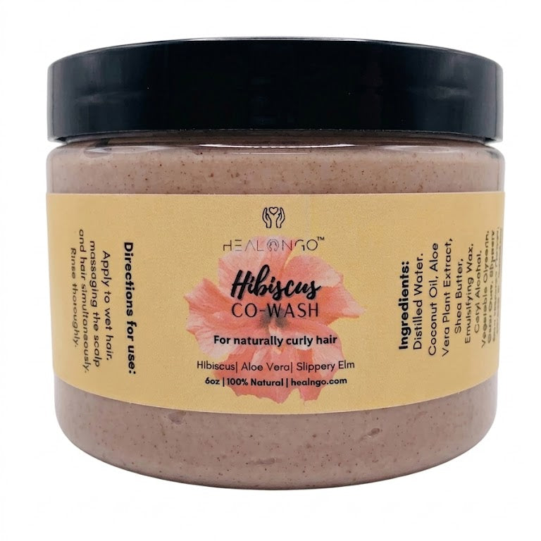 Hibiscus CoWash hydrating cleansing conditioner for curly and coily hair with natural botanical ingredients