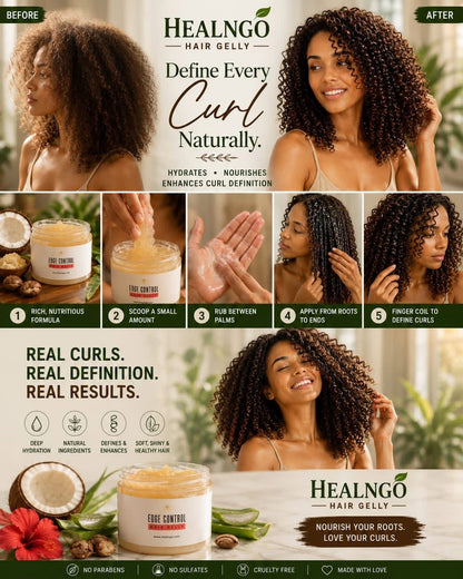 Aloe + Cucumber Melon Edge Control Hair Gelly – Moisturizing Frizz Control &amp; Strong Hold for Natural Hair Styling