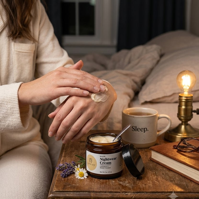 Luxury herbal night cream for deep hydration and skin barrier support