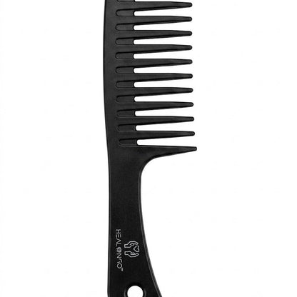 Healngo wide tooth detangling comb for curly, coily, and natural hair, gentle anti-breakage hair comb for wet or conditioned hair styling and detangling knots.