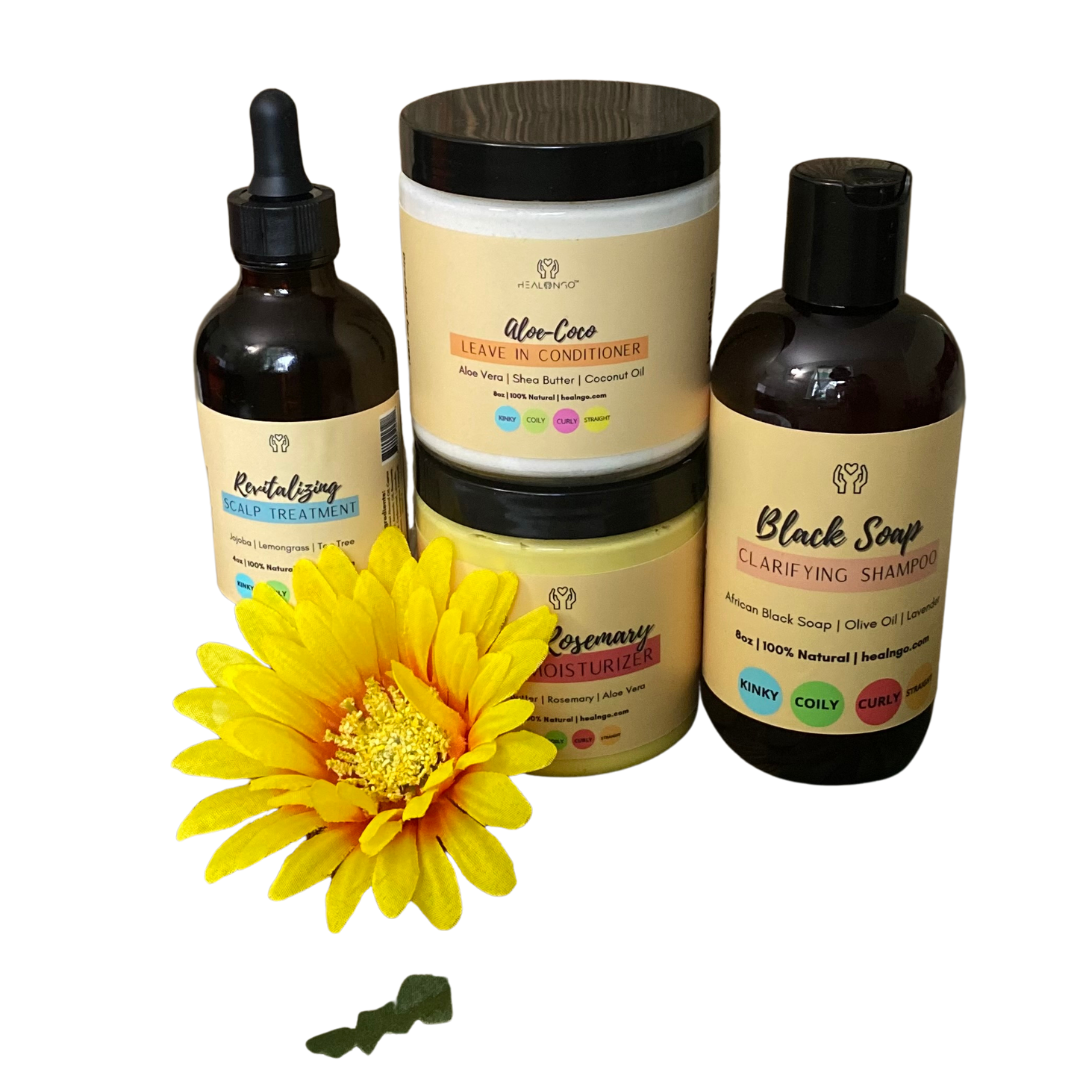 African Black Soap Clarifying Shampoo for deep scalp cleansing, buildup removal, and healthy hair growth for all hair types