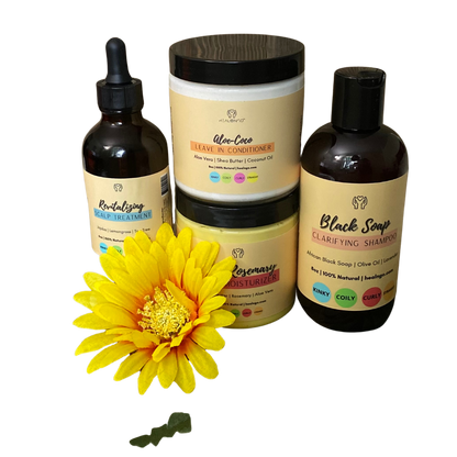 African Black Soap Clarifying Shampoo for deep scalp cleansing, buildup removal, and healthy hair growth for all hair types