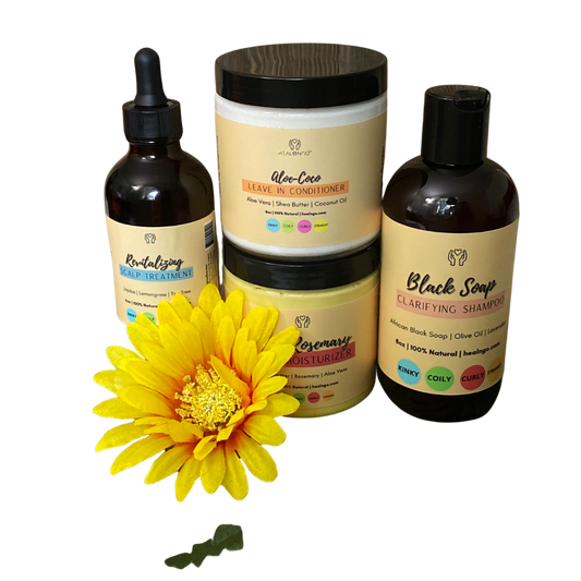 African Black Soap Clarifying Shampoo for deep scalp cleansing, buildup removal, and healthy hair growth for all hair types