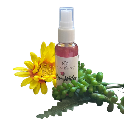 Face rose water spray bottle for skin hydration and toning